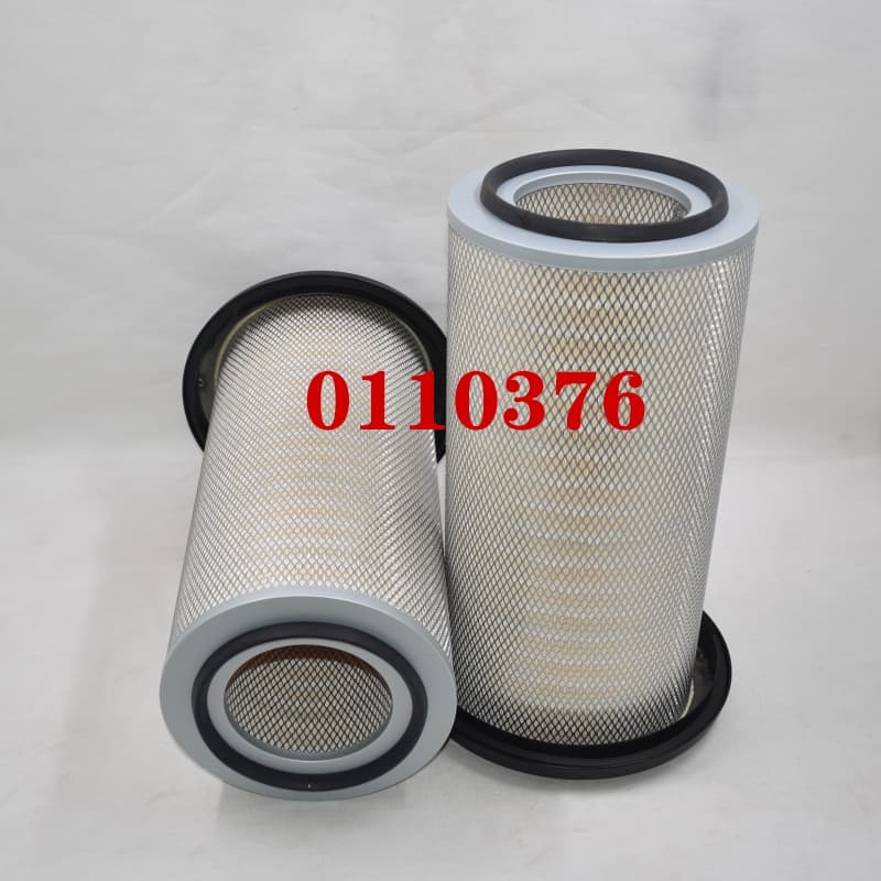 DAF Truck Air Filter 0110376 with detailed dimensions